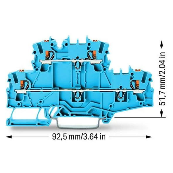2202-2704 WAGO TOPJOBS Double-Deck Terminal Block w/ Push-buttons