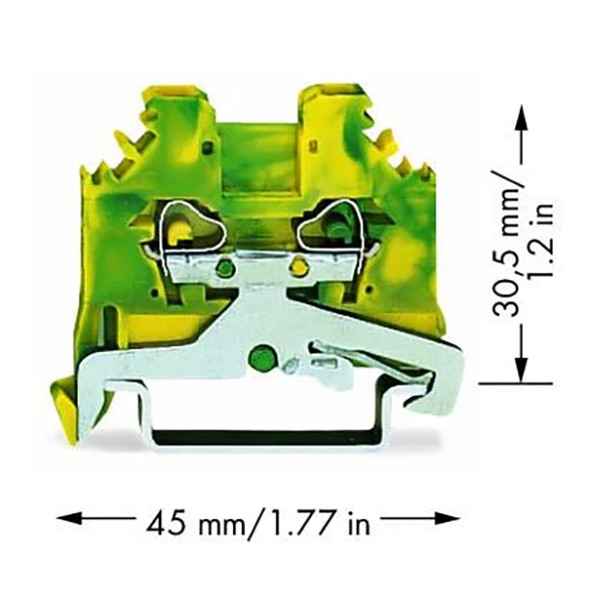 280-107 WAGO 2-Conductor Ground Terminal Block