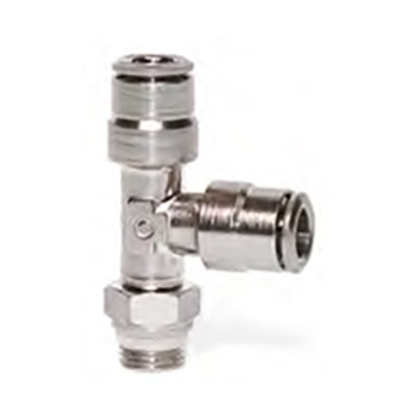 P6440 04-02 Camozzi Pneumatics Male Run Tee Swivel