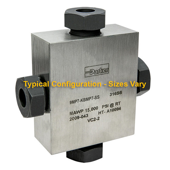 6 KBMP7-SS Parker ICD MPI Series Inverted Two Ferrule Compression Cross