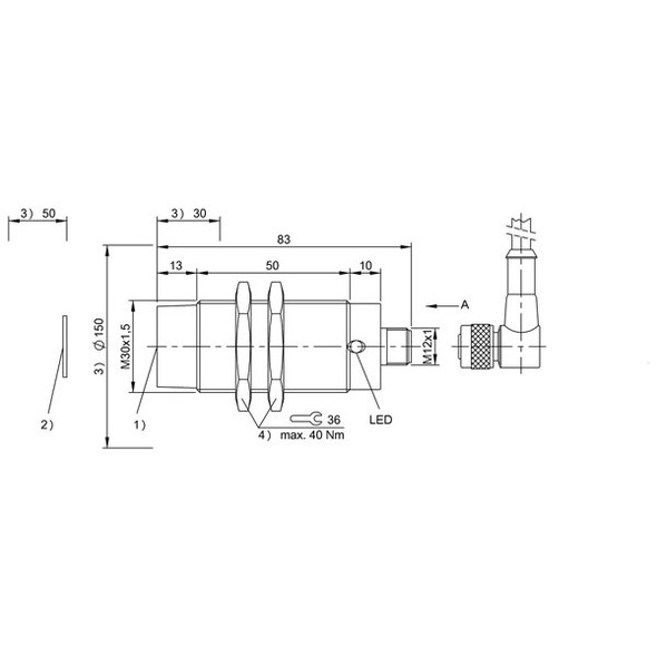 BIS00LH Balluff HF Read/Write Head/Antenna (13.56 MHz), Round Antenna Type, Metric IO-Link Reader for HF Dimensions