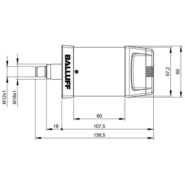 BNI0087 Balluff SmartLight - LED Stack Light w/ Sound Module Dimensions