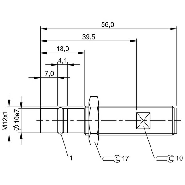 BHS005Y Balluff Pressure-Rated Inductive Sensor, Cylindrical Version for High-Pressure-Resistant Applications, for Flush Mounting, M12x1 Style Housing Dimensions
