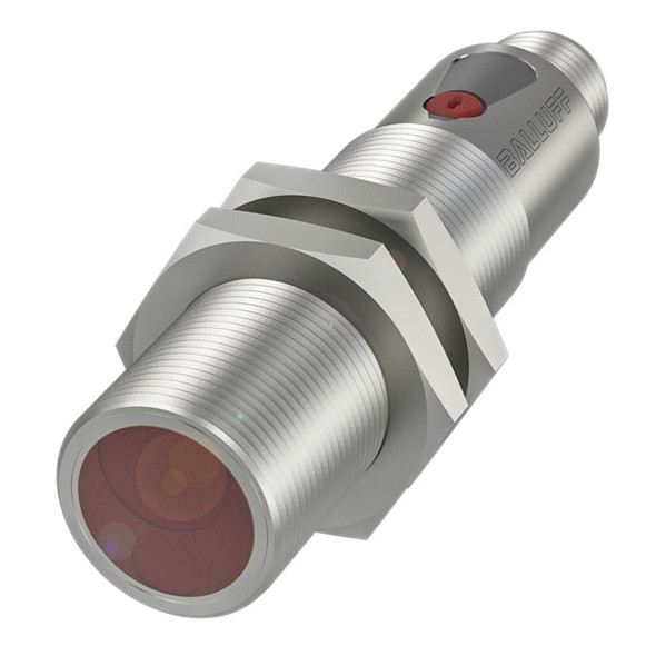 BOS014W Balluff 18M Series Diffuse Sensor, Cylindrical Diffuse Sensor, Trangulation, w/ M18 Thread and Different Types of Light, Photoelectric