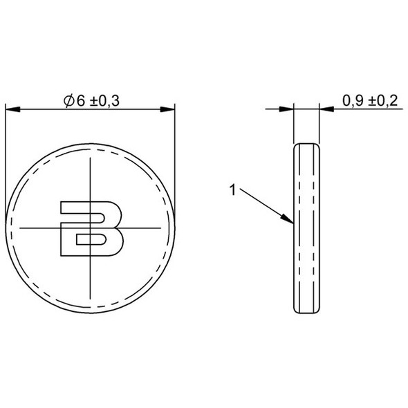 BIS01FH Balluff HF Data Carrier (13.56 MHz), Round Antenna Type Dimensions