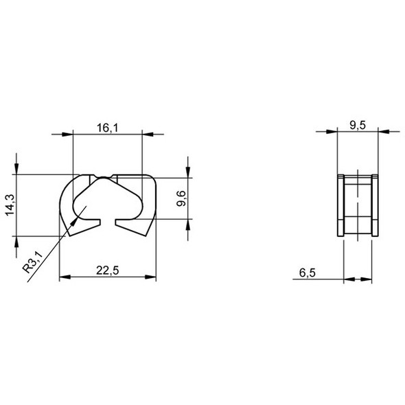 BAM037Z Balluff Mounting Bracket for Magnetic Sensors Dimensions