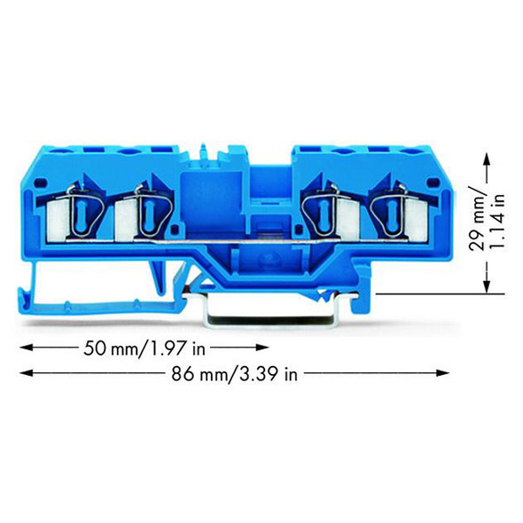281-654 WAGO 4-conductor through terminal block