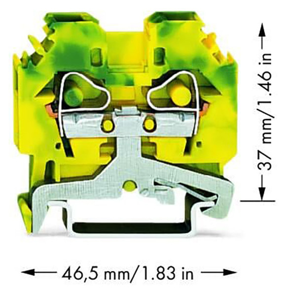 282-107 WAGO 2-conductor ground terminal block