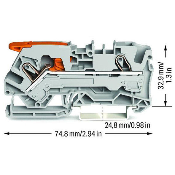 2106-1201 WAGO TOPJOBS feedthrough terminal block with Lever and Open Tool Slot