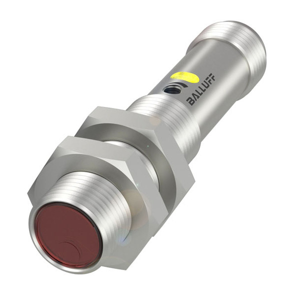 BOS01Y1 Balluff 12M Series Retroreflective Sensor, Cylindrical Retro-Reflective Sensor w/ M12 Thread and Different Types of Light, Photoelectric