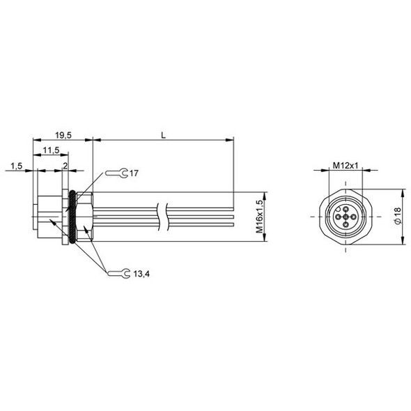BCC0E54 Balluff Receptacle Dimensions
