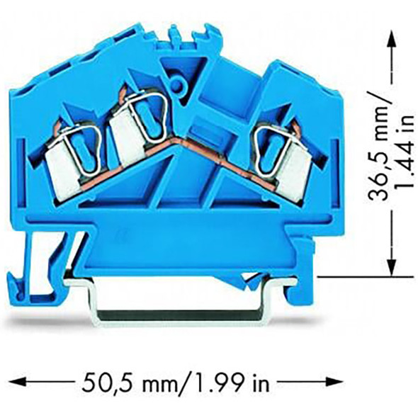 280-651 WAGO 3-conductor through terminal block