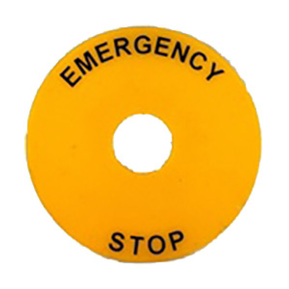 RB2-AY8330 Shamrock Controls Legend, Emergency Stop, Aluminum, 90mm