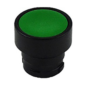 RB2-BA37 Shamrock Controls Flush Push Button, Spring Return with Black Metal Bezel, Non-Illuminated, Green Color