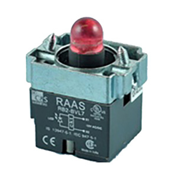 RB2-BVL74-24AC/DC Shamrock Controls Pilot Light Body Assembly, 24AC/DC, Integral Circuit & Cluster LED, Red Color