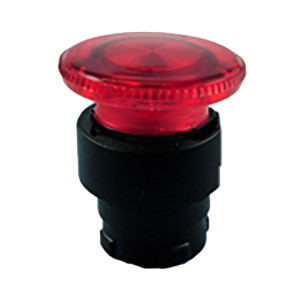 RB2-BW647 Shamrock Controls Mushroom Head Operator, Illuminated, Maintained, 40mm, Red