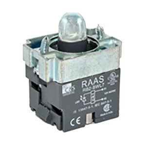 RB2-BWL71-110 Shamrock Controls Body Assembly for Push Button & Selector, 110AC, without Contacts, LED, White Color