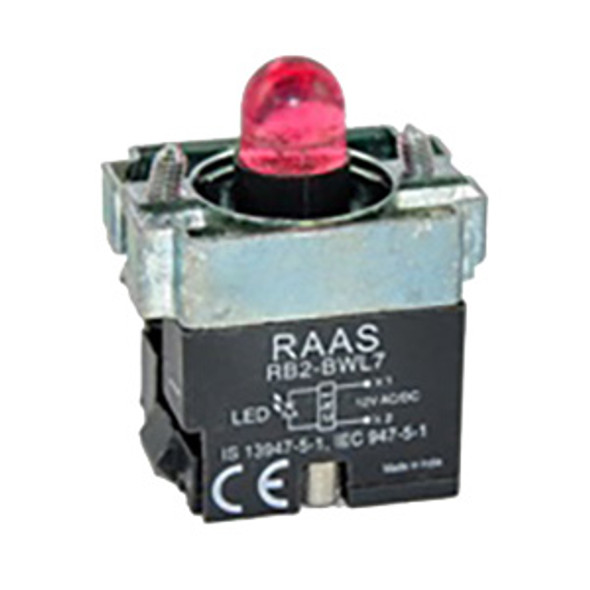 RB2-BWL74-24 Shamrock Controls Body Assembly for Push Button & Selector, 24AC/DC, without Contacts, LED, Red Color