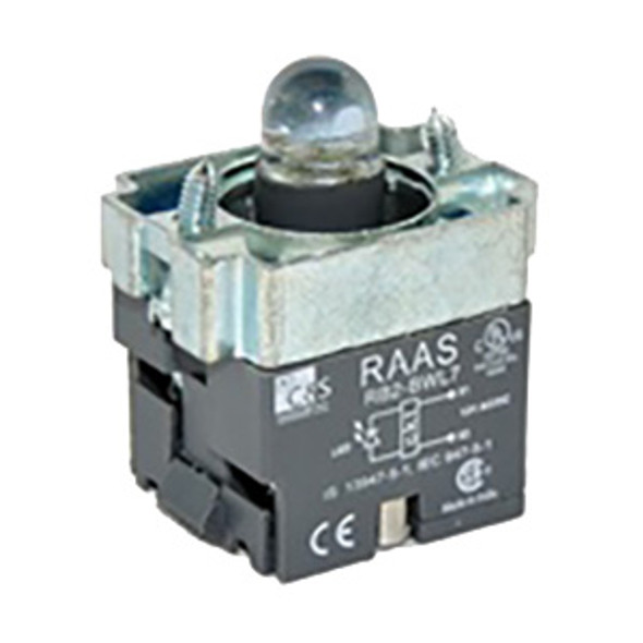RB2-BWL76-24 Shamrock Controls Body Assembly for Push Button & Selector, 24AC/DC, without Contacts, LED, Blue Color