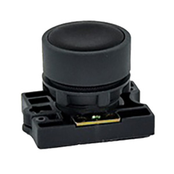 RCP2-BA2 Shamrock Controls Flush Plastic Push Button, Spring Return, Non-Illuminated, with Carrier, Black Color
