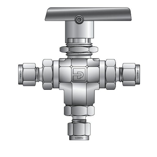 8A-B8XS2-SSP Parker | B-Three-Way Ball Valve | Valin