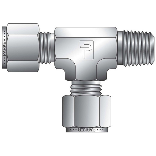 Parker M8MRT1/4N-316 Tee Fitting