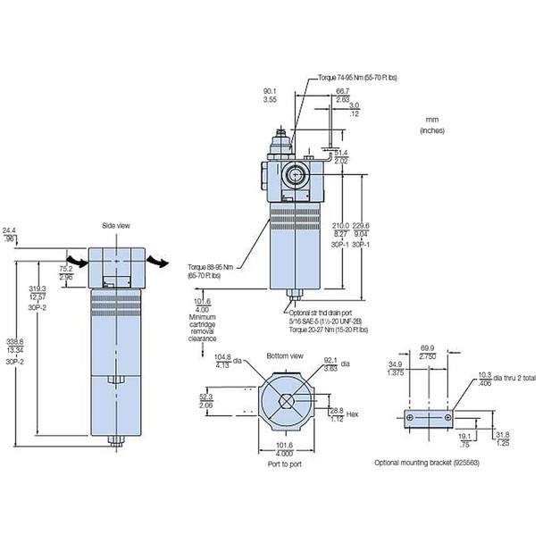 30P110QXBM2KS1621 Parker Hydraulics 15P High Pressure Filter Dimensions 30P110QXBM2KS1621 Parker Hydraulics 15P High Pressure Filter Dimensions