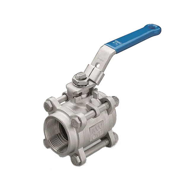 2 3A-2236MTA-3 Jamesbury Series 3A Ball Valve w/ Handle, 3-Piece Standard Bore Thread-End, 2" Valve Size