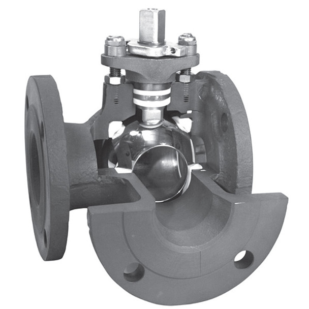 6 DM150FDDBB3600MTDAO Jamesbury 3-Way Flanged Ball Valve w/ Handle, 6" Valve Size