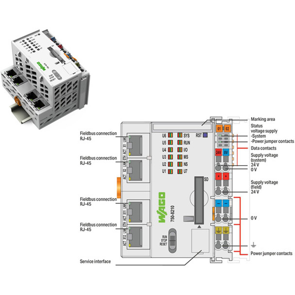 750-8210/025-000 WAGO 750 Series Programmable Logic Controller CPU unit