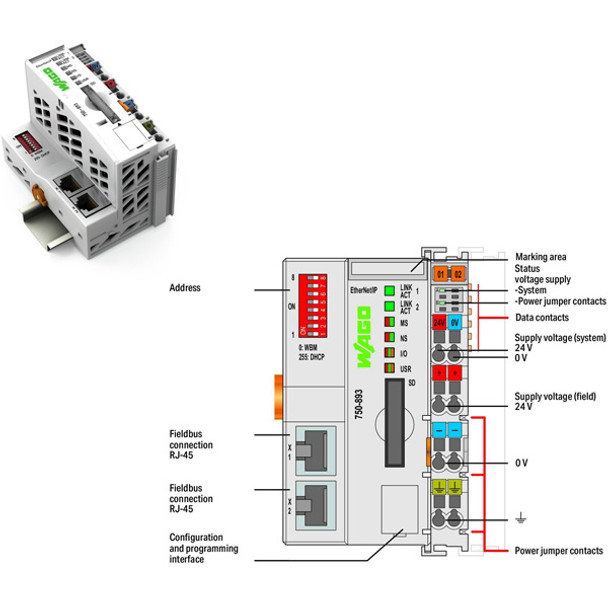 750-893 WAGO 750 Series Programmable Logic Controller CPU unit