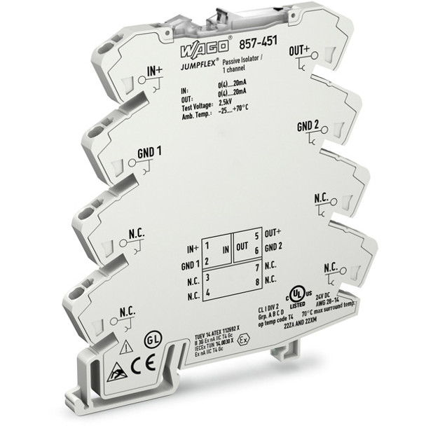 857-451 WAGO 857 Series Single-channel passive isolator