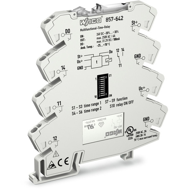 857-642 WAGO 857 Series Fixed-type timing relay module