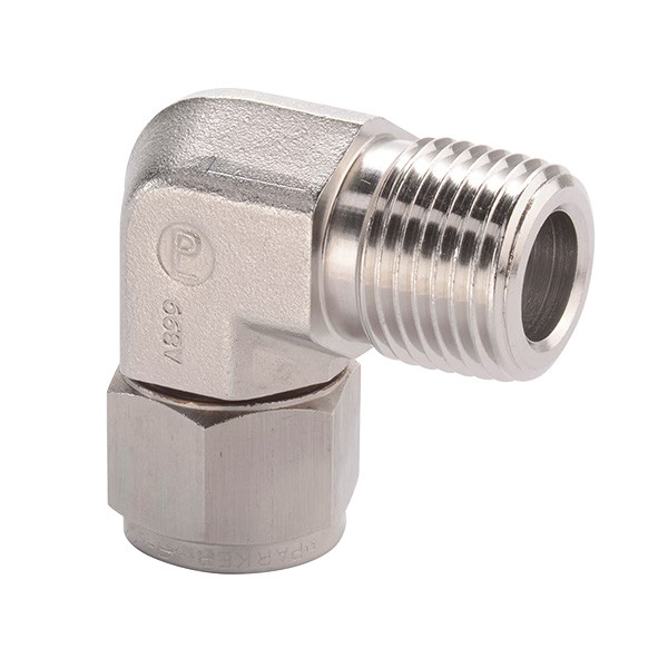 M6MSEL1/8K-316 Parker ICD A-LOK Series BSP Taper Male Connector, Elbow, 90 Deg