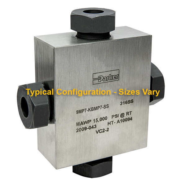 6 KBMP7-SS Parker ICD MPI Series Inverted Two Ferrule Compression Cross