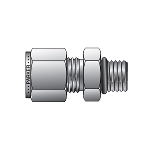 4-10 ZHBA-SS Parker ICD Male Connector to SAE Straight Thread for Fractional Tube