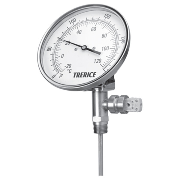 B85204 03 Trerice Model B852 Bimetal Thermometer, 4" Stem