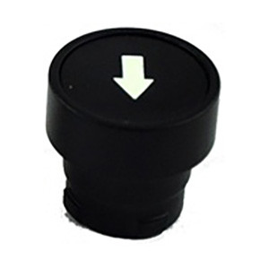 RB2-BA3357 Shamrock Controls Flush Push Button, Spring Return with Black Metal Bezel, Non-Illuminated, White Arrow on Black Base