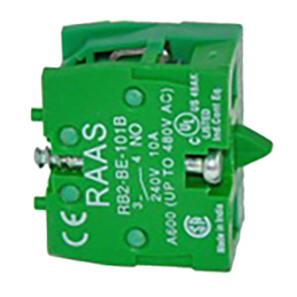 RB2-BE101-BP Shamrock Controls Contact Block, Normally Open, Standard Type, <b>For Control Station RC-P Box Mounting Only<b\>