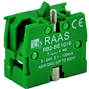 RB2-BE1016 Shamrock Controls Contact Block Switch, Normally Open, Gold Flash Type, Green