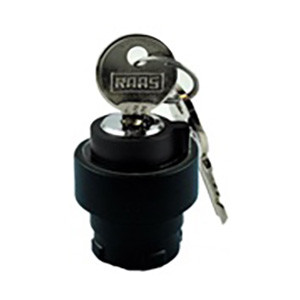 RB2-BG77 Shamrock Controls 3-Position Key Switch Operating Head, Spring Return to Center from Right to Left Type, Center Position Key Removal, Black Metal Bezel Control Unit