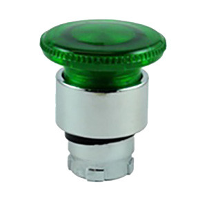 RB2-BW63 Shamrock Controls Mushroom Head Operator, Illuminated, Maintained, 40mm, Green