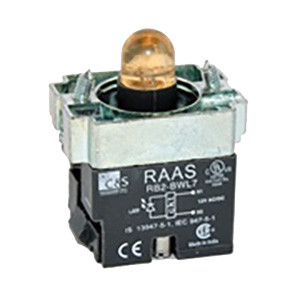 RB2-BWL75-110 Shamrock Controls Body Assembly for Push Button & Selector, 110AC, without Contacts, LED, Orange Color