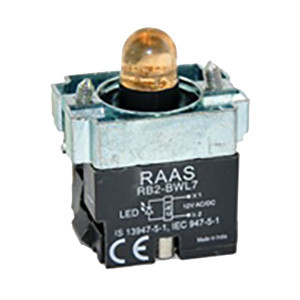 RB2-BWL78-24 Shamrock Controls Body Assembly for Push Button & Selector, 24AC/DC, without Contacts, LED, Yellow Color