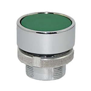 RM2-BA3 Shamrock Controls Flush Metal Push Button, Spring Return, Green Color