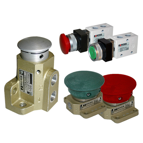 1223B1MBR Ross Controls 12 Series Mushroom Push Button Valve