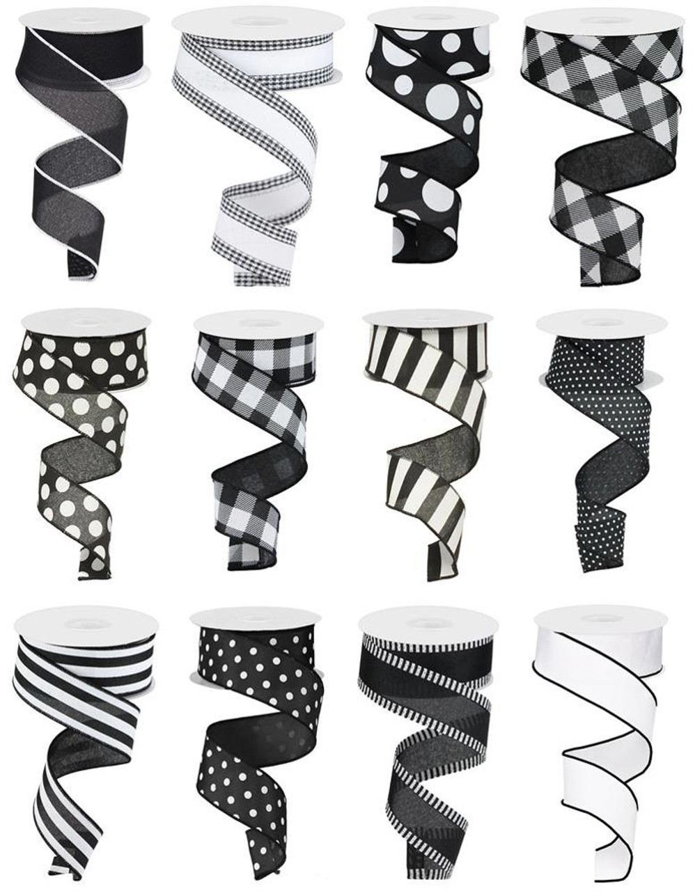 Black & White Wired Ribbon Assortment