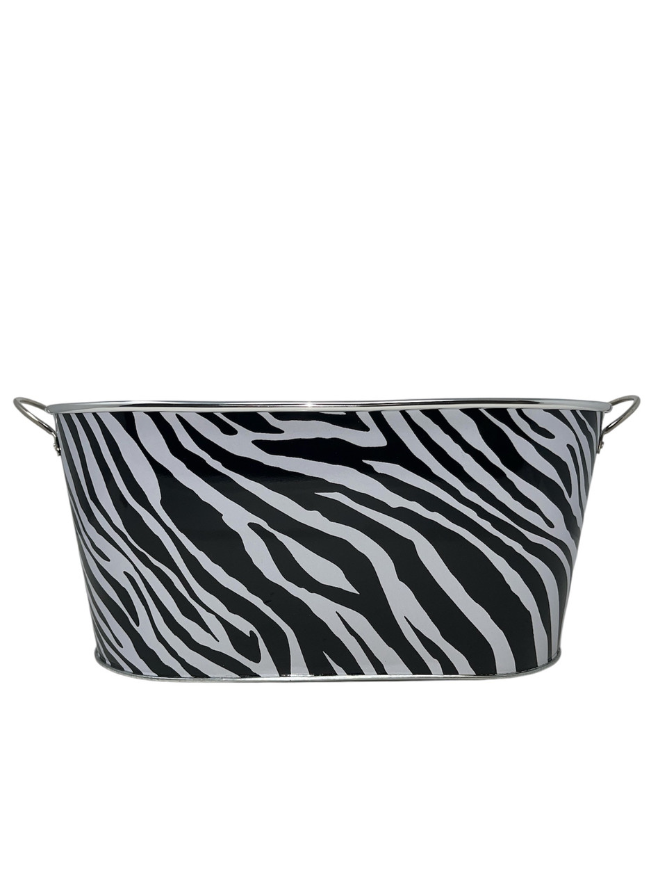Zebra Print Oval Metal Planters (12 PC) Thompson Wholesale, Inc.