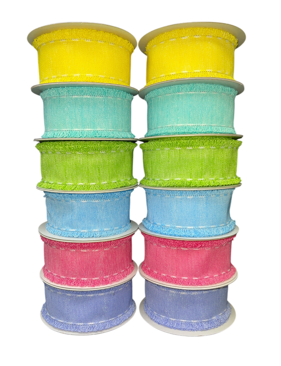 Slub Ribbon Slub Ribbon with Frayed Edge | Wholesale 10 Yard Wired Ribbon