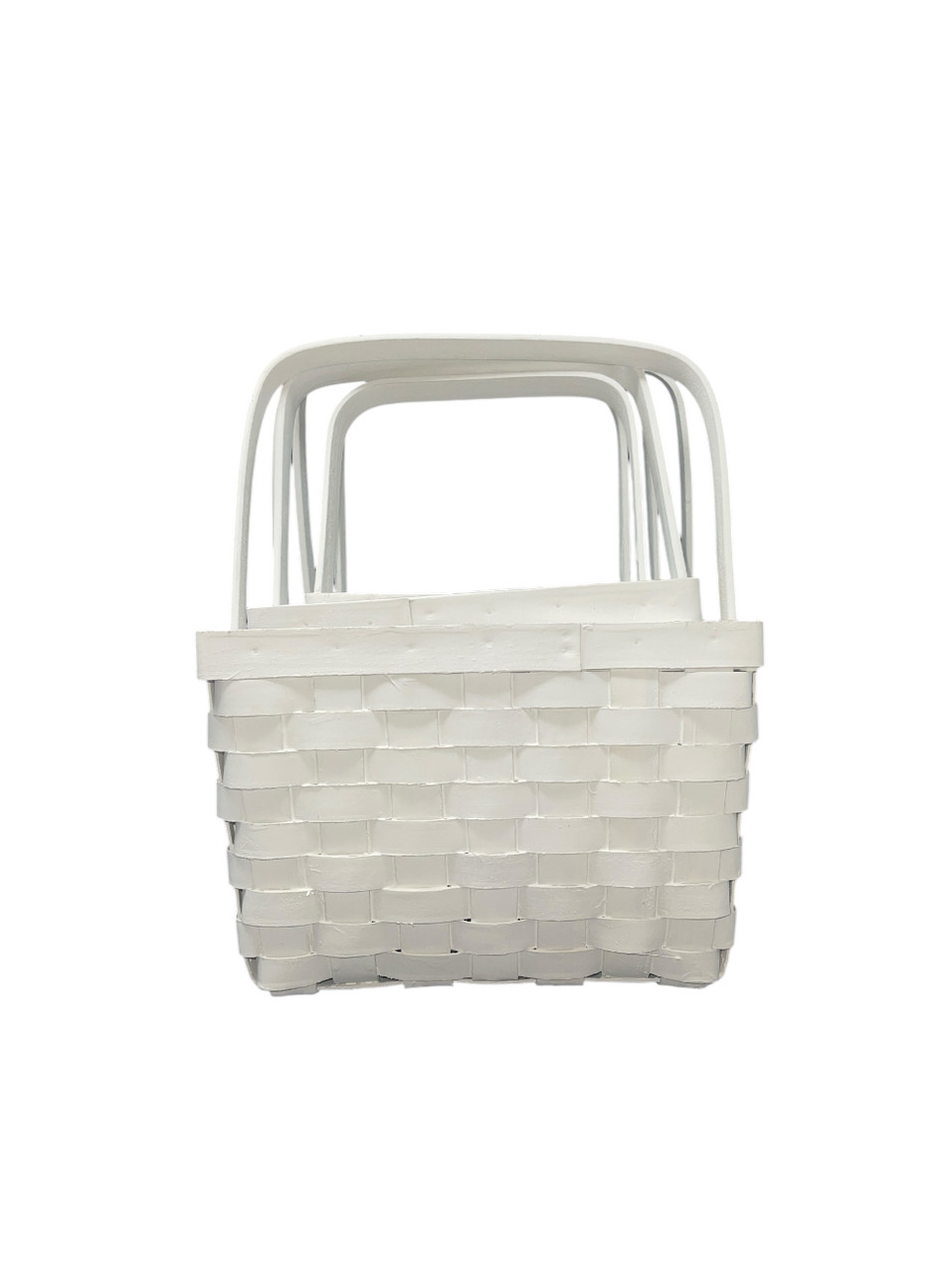 Fromバリ　ビーズバスケット3点セット（ホワイト） White Wash Picnic Basket - 3 Sizes - Set of 12 Baskets